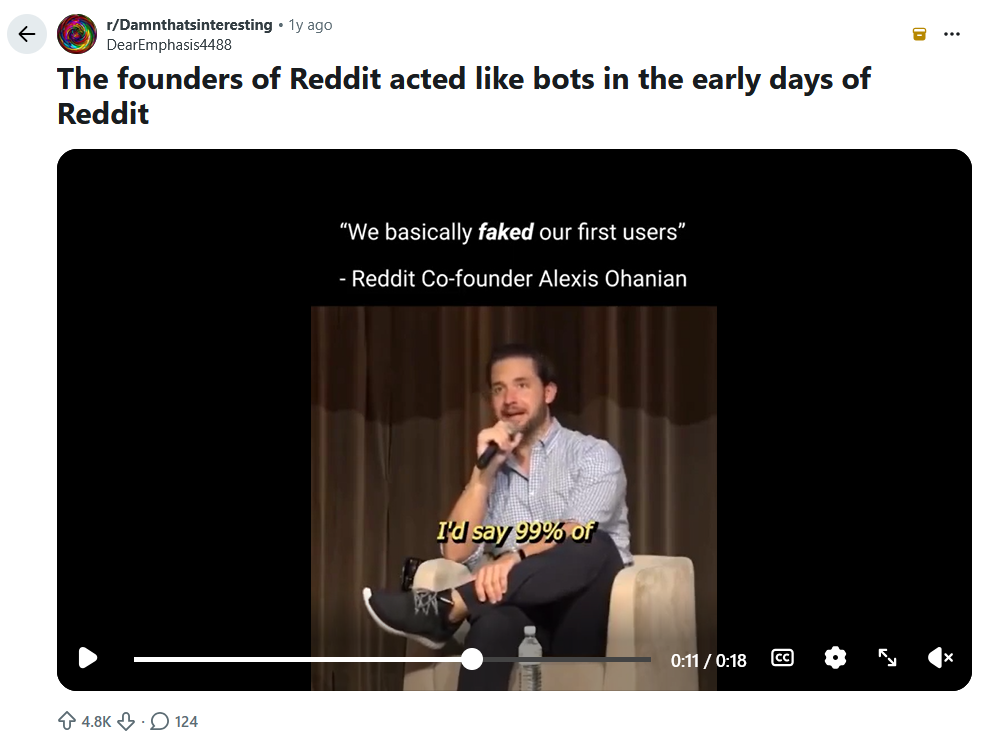The founders of Reddit acted like bots in the early days of Reddit 